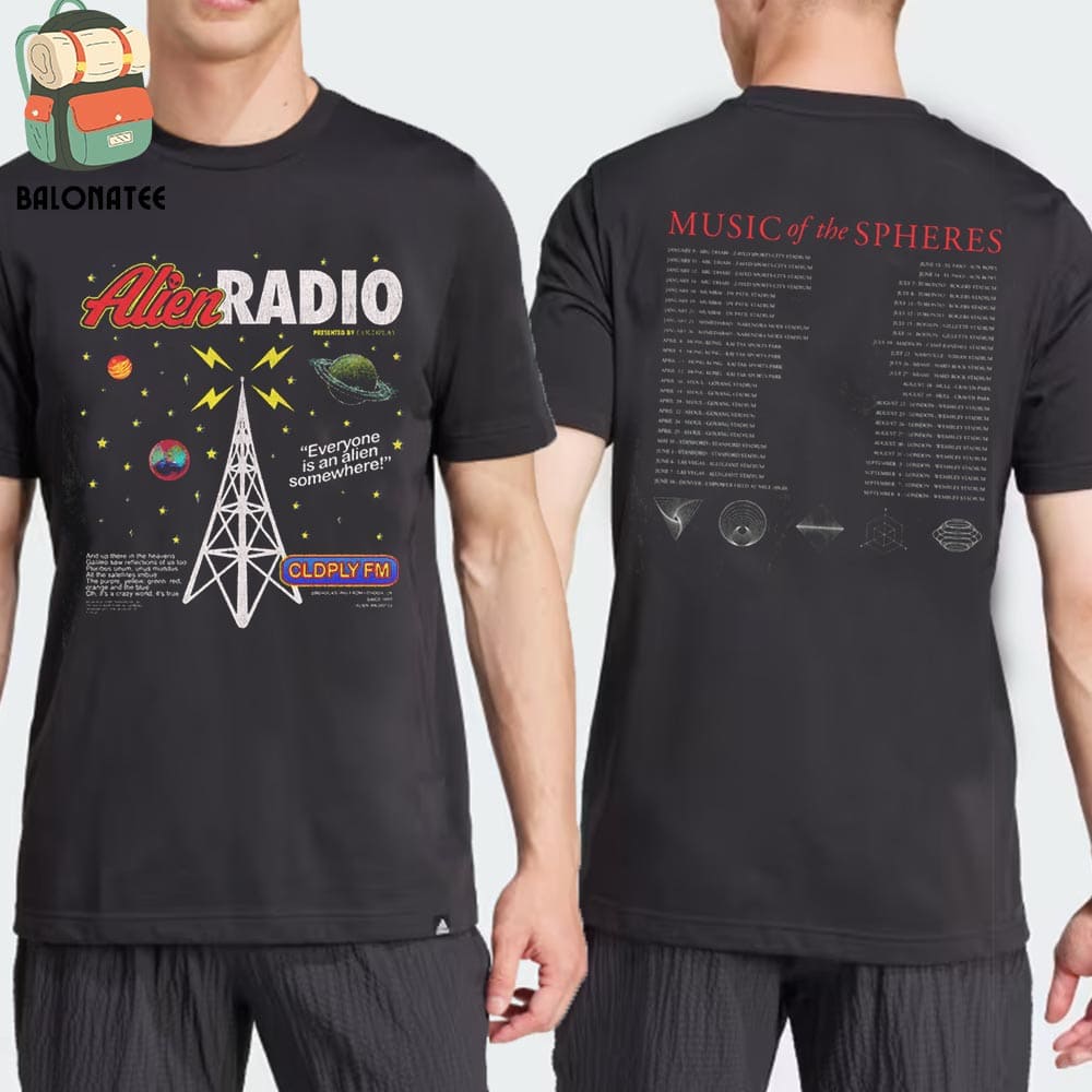 New Coldplay Alien Radio Music Of The Spheres World Tour 2025 Tee Merch Limited Two Sides Classic T-Shirt