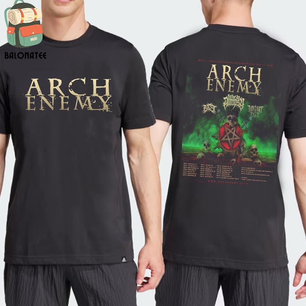 New Arch Enemy North American Blood Dynasty 2025 Tour Dates And Places List Two Sides Classic T-Shirt