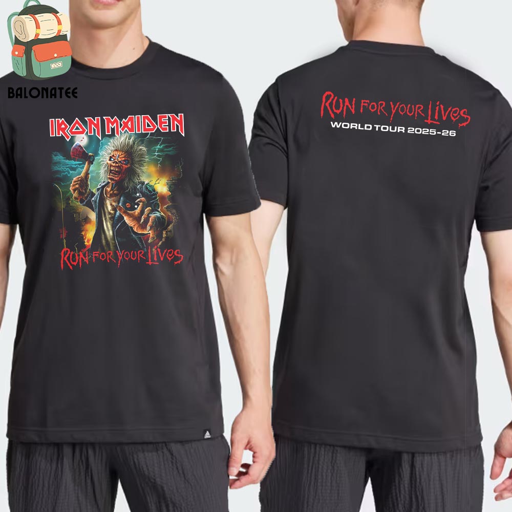 New Iron Maiden World Tour 2025-26 Run For Your Lives Og Tee Merchandise Limited Two Sides Classic T-Shirt