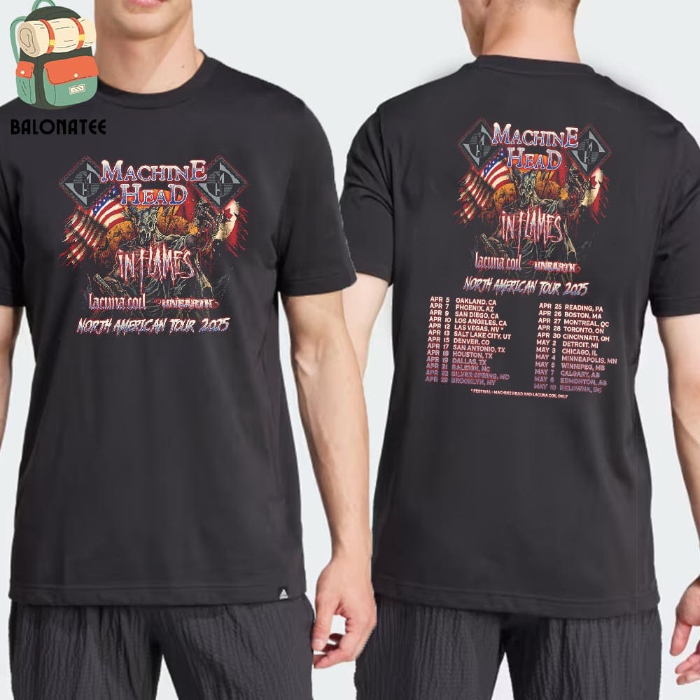 New Machine Head Announce North American Tour 2025 With In Flames Lacuna Coil And Unearth Two Sides Classic T-Shirt