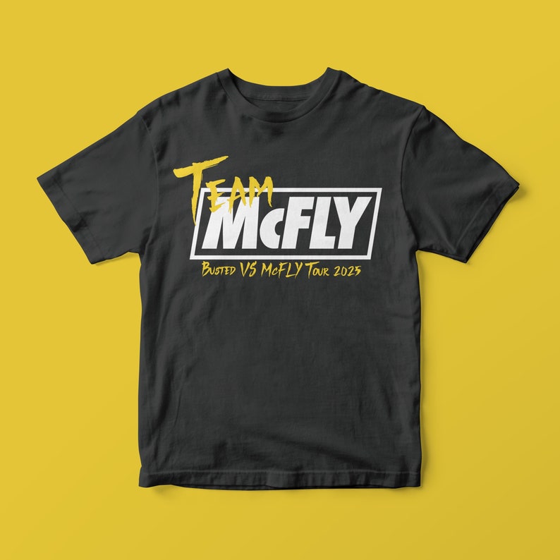 New Team Mcfly. Busted Vs Mcfly Tour 2025 Unisex Softstyle T-Shirt  Music Concert Vintage Tee, Band Merchandise, Retro Style Top, Graphic