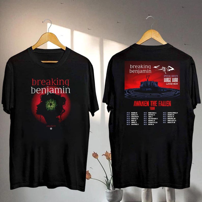 New Breaking Benjamin 2025 Tour Shirt, Breaking Benjamin Awaken The Fallen Tour Shirt, Breaking Benjamin Fan Shirt, Breaking Benjamin Merch