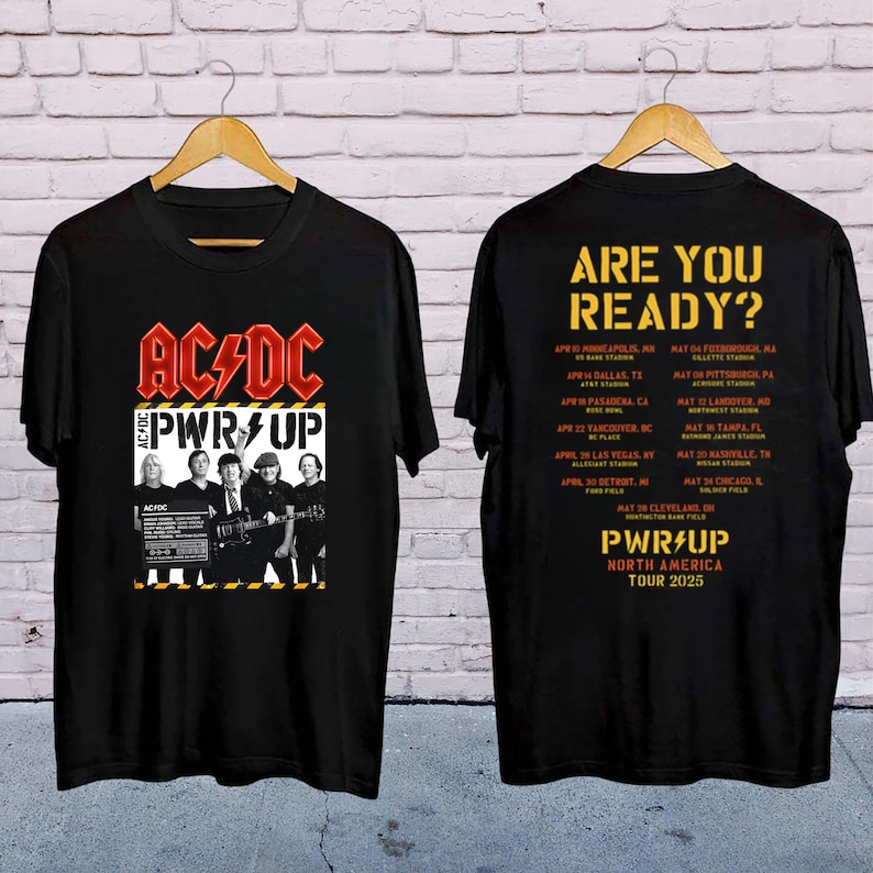 New Acdc Band 2025 Tour Shirt, Acdc Pwr Up Tour 2025 Shirt, Acdc Rock Band Shirt, Acdc Band Fan Shirt, Acdc Tour Merch, Acdc 90S Vintage Shirt
