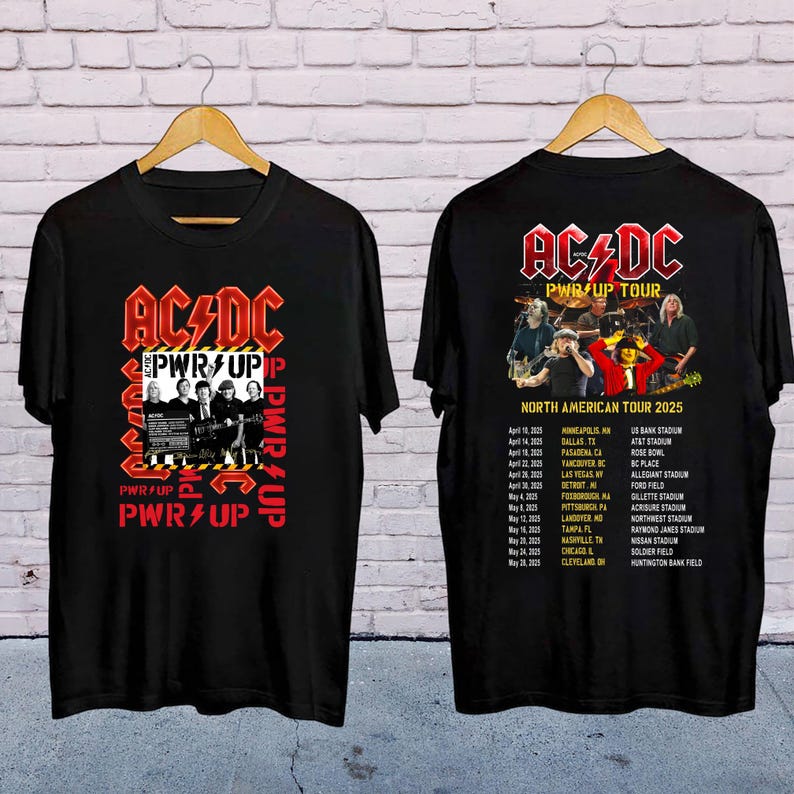 Acdc Band World Tour 2025 Shirt, Rock Band Acdc Pwr Up Concert 2025 Shirt, Acdc Band Fan Gift, Acdc Merch, Acdc Band Graphic Tee, Acdc Shirt
