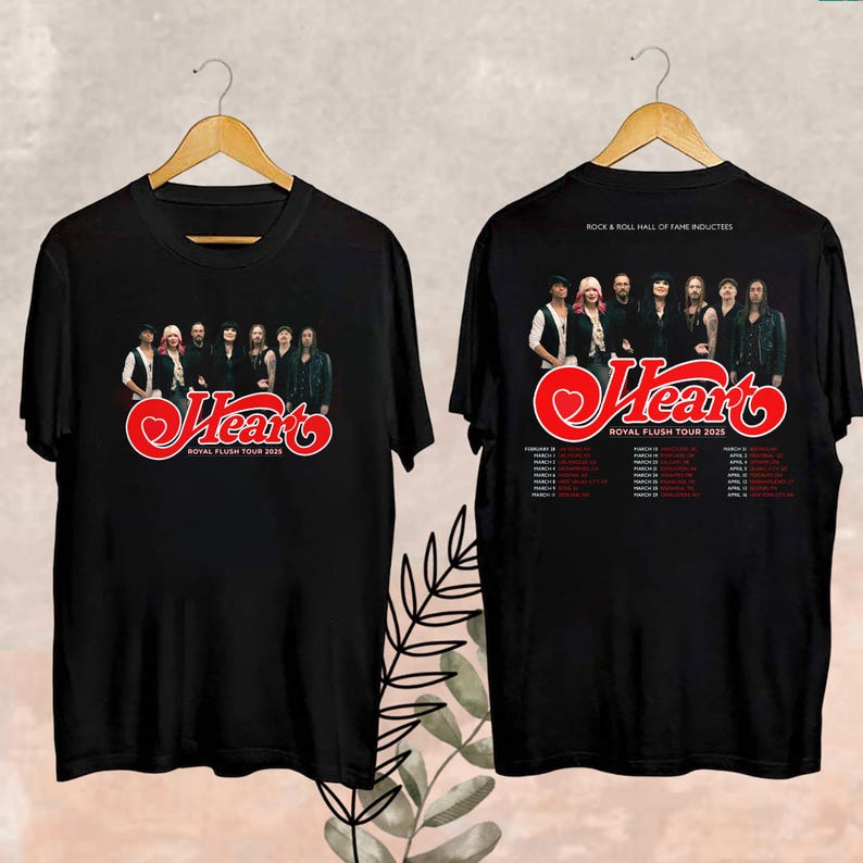 New Heart Band Royal Flush Tour 2025 T-Shirt, Rock Band Heart 2025 Tour Shirt, Heart Band Fan Gift, Heart Band Merch, Heart Band Graphic Shirt