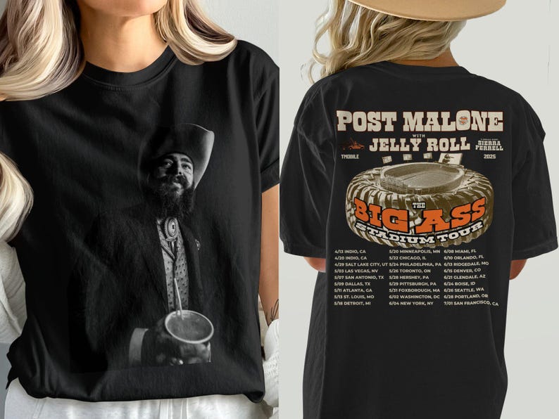 New Post Malone, Kids Post Malone Shirt, Post Malone Tour, Big Ass Stadium Tour, Posty 2025 Tour, Jelly Roll, Jelly Roll Tour, Posty Tour Merch