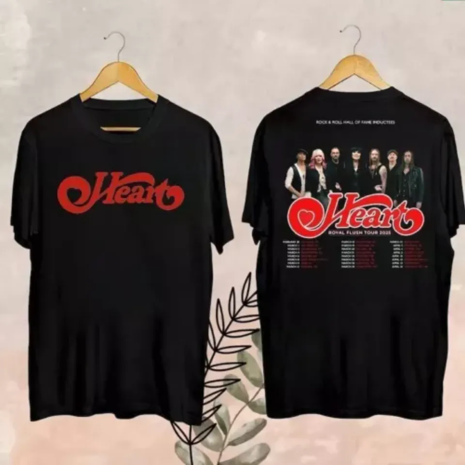 2025 Heart Band Royal Flush Tour T-Shirt, Rock Band Heart 2025 Tour Shirt