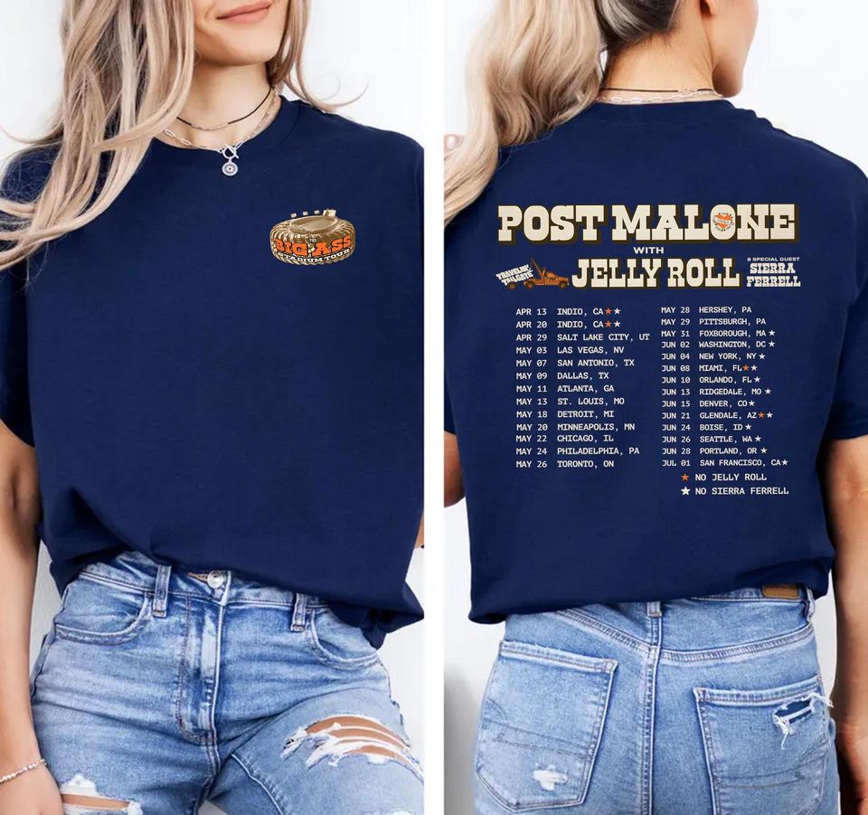 Big Ass Stadium Tour 2025 Shirt, Vintage Malone Merch Shirt, Posty 2025 Tour , Pop Music Shirt, Album Concert Tour 2025