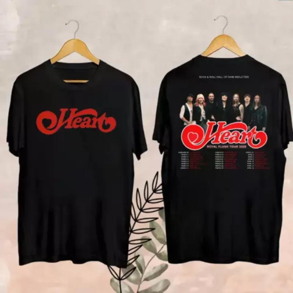 New 2025 Heart Band Royal Flush Tour T-Shirt, Rock Band Heart 2025 Tour Shirt