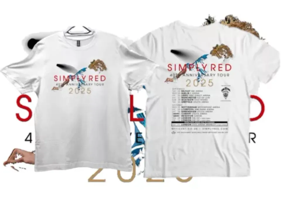 New Simply Red 2025 Tour T Shirts