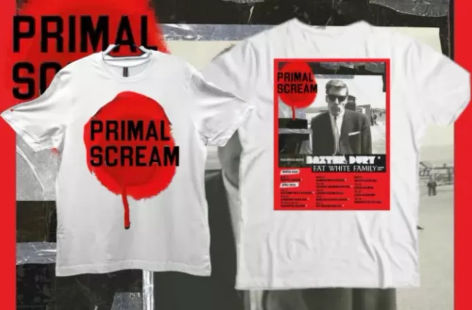 New Primal Scream 2025 Tour T Shirts