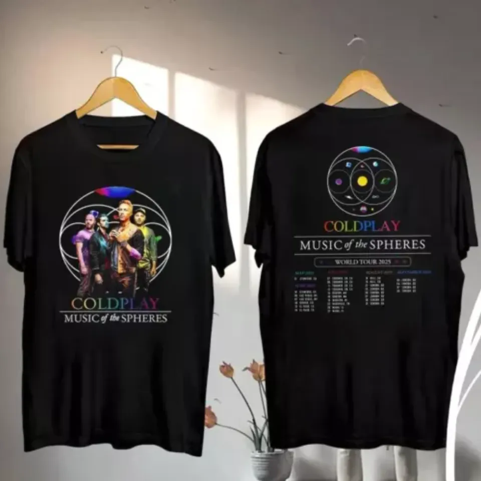New 2025 Coldplay Music Of The Spheres Tour T-Shirt, Coldplay Band 2025 Concert Music T-Shirt