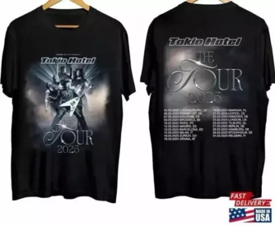 New Tokio Hotel Tour 2025 Shirt Band Fan Concert Shirt