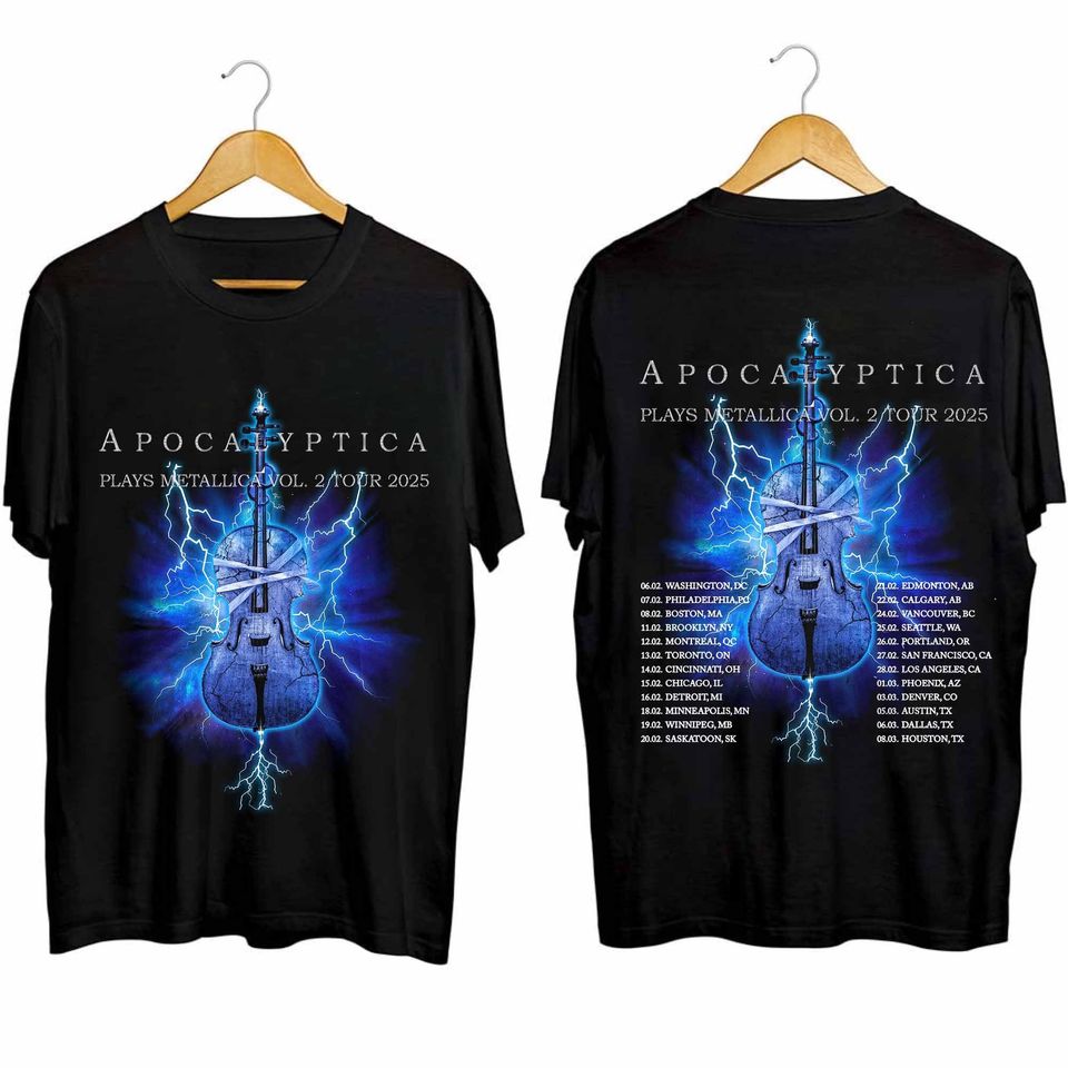 New Apocalyptica 2025 Tour Shirt, Apocalyptica Band Fan Shirt, Apocalyptica 2025 Concert Shirt