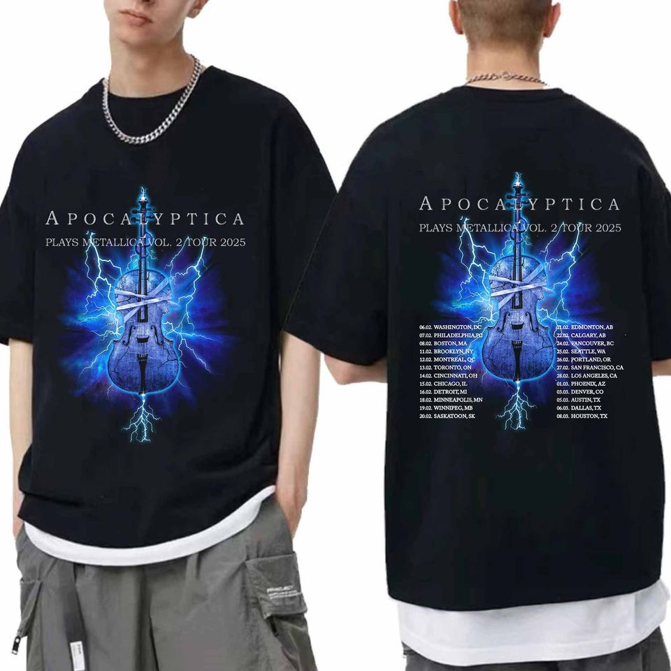 New Apocalyptica 2025 Tour Shirt, Apocalyptica Band Fan Shirt, Apocalyptica 2025 Concert Shirt