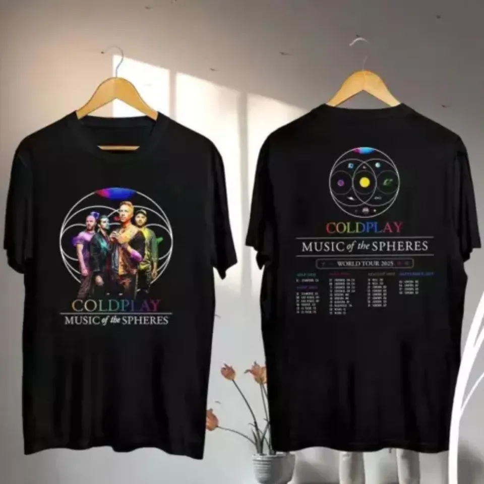 New 2025 Coldplay Music Of The Spheres Tour T-Shirt  Coldplay Band 2025 Concert