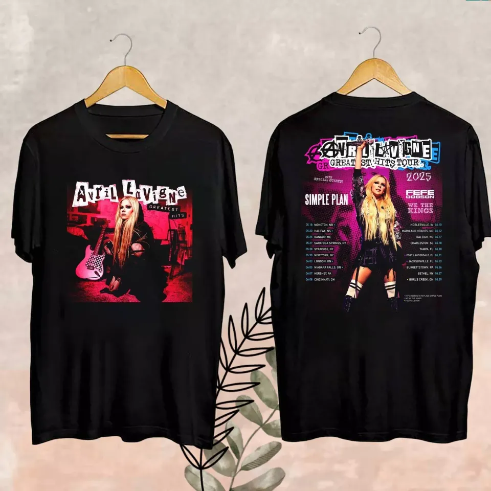 2025 Avril Lavigne Greatest Hits Tour T-Shirt  Avril Lavigne 2025 Concert