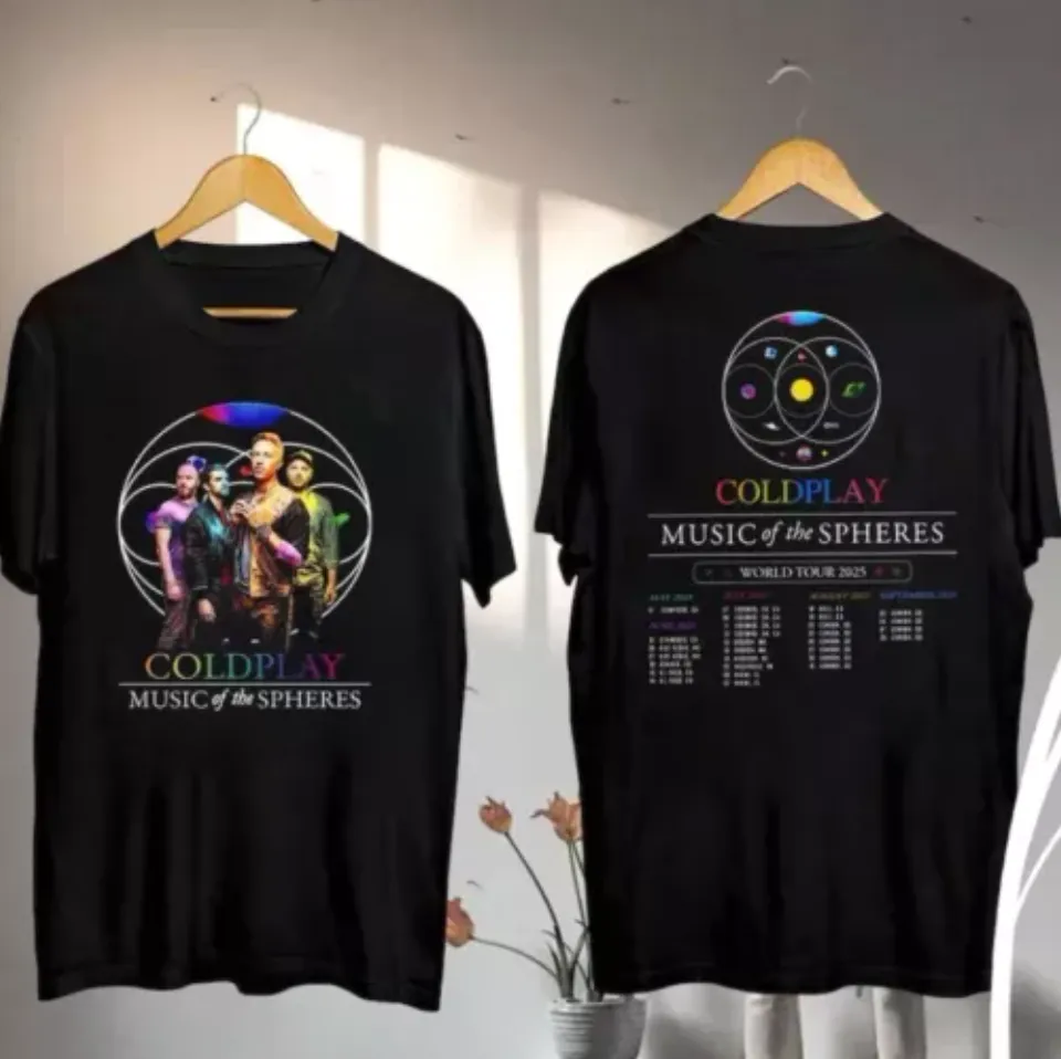 New 2025 Coldplay Music Of The Spheres Tour T-Shirt, Coldplay Band 2025 Concert