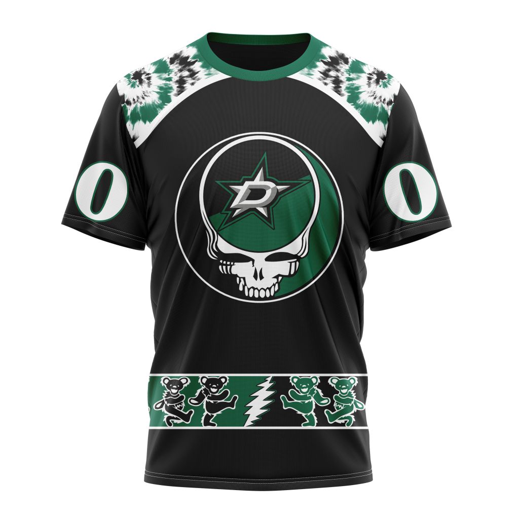 NHL Dallas Stars Special Grateful Dead  Custom Name And Number 3D T-shirt 