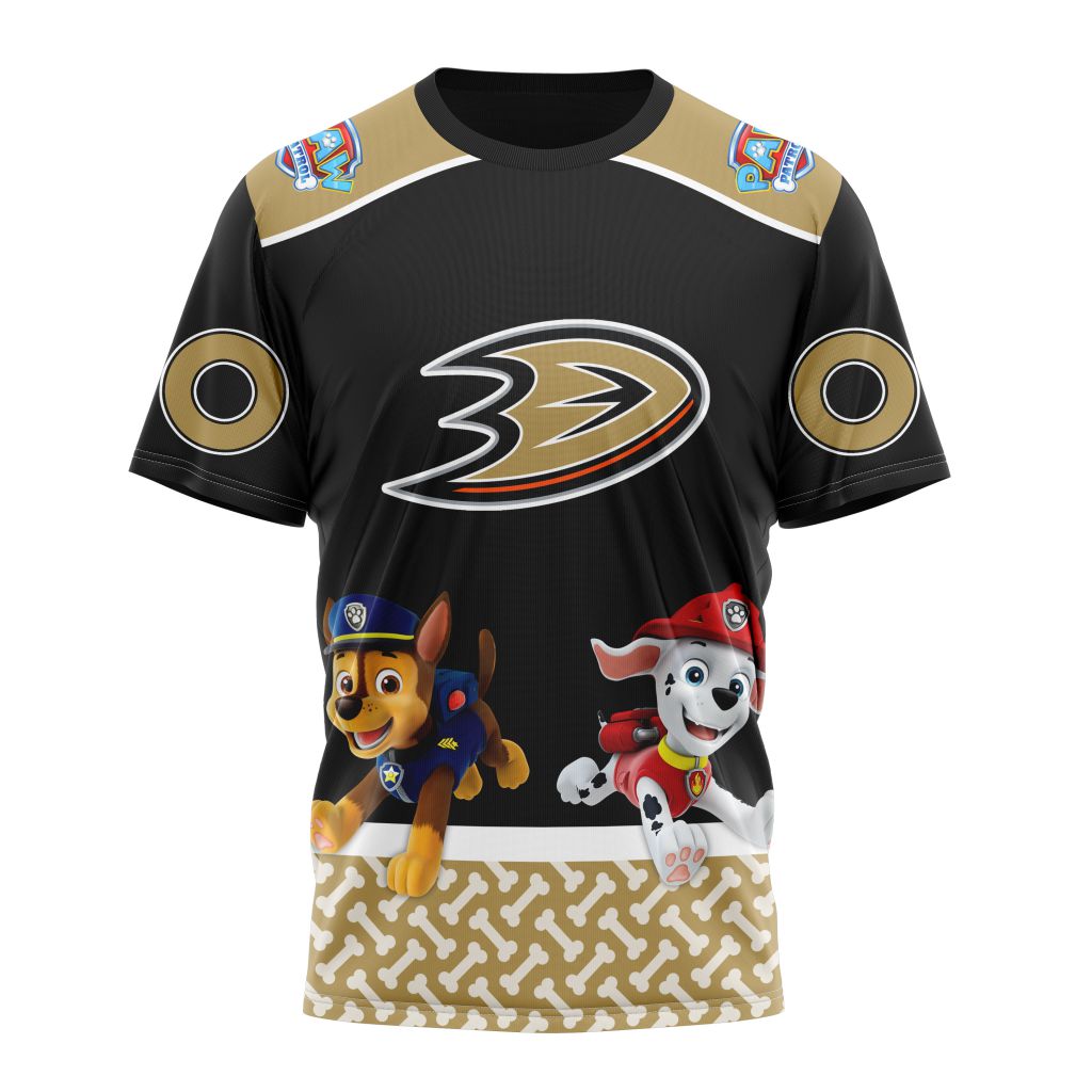NHL Anaheim Ducks Special Paw Patrol  Custom Name And Number 3D T-shirt 