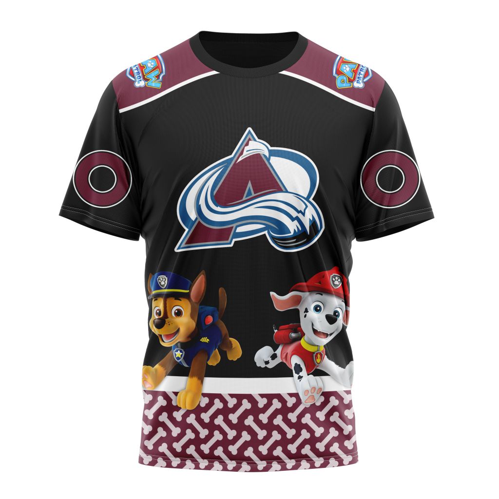 NHL Colorado Avalanche Special Paw Patrol  Custom Name And Number 3D T-shirt 