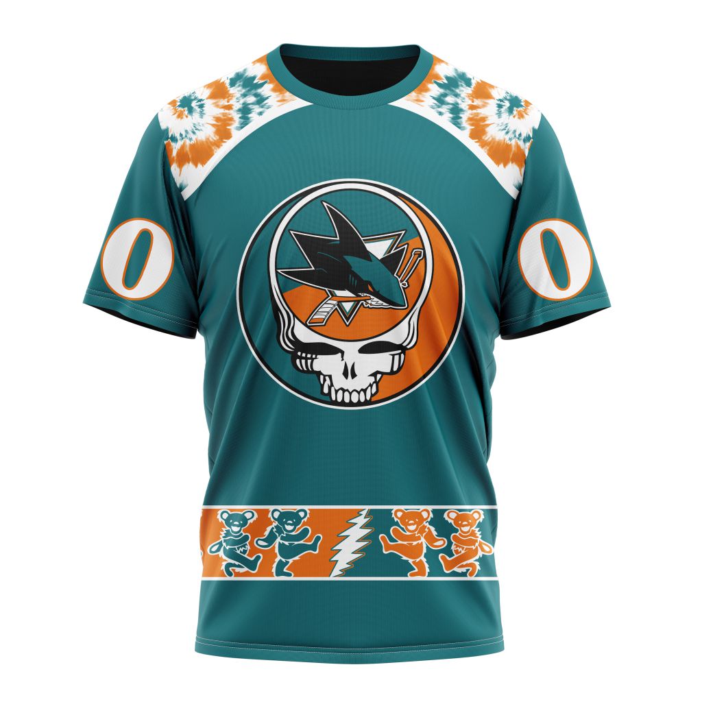 NHL San Jose Sharks Special Grateful Dead  Custom Name And Number 3D T-shirt 