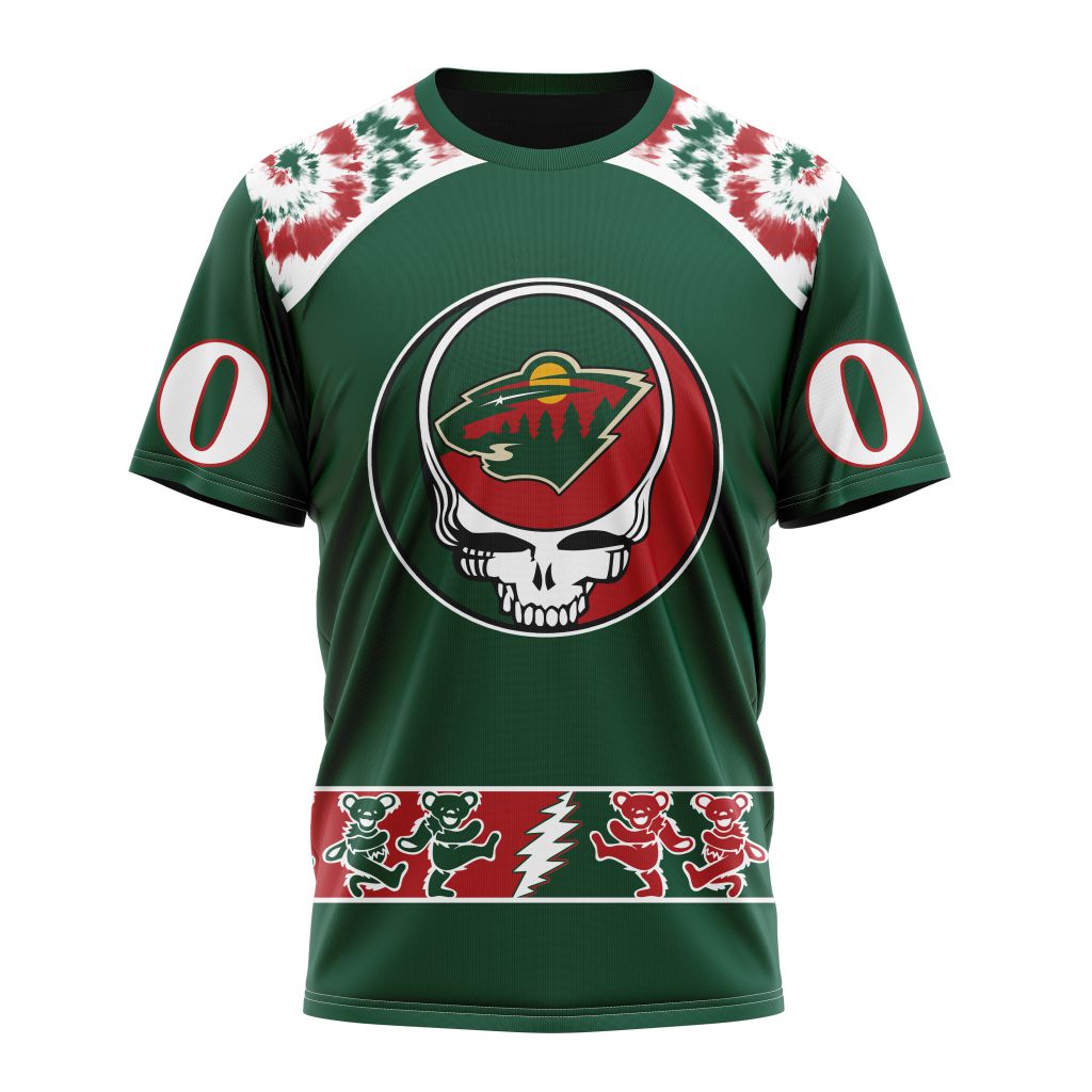 NHL Minnesota Wild Special Grateful Dead  Custom Name And Number 3D T-shirt 