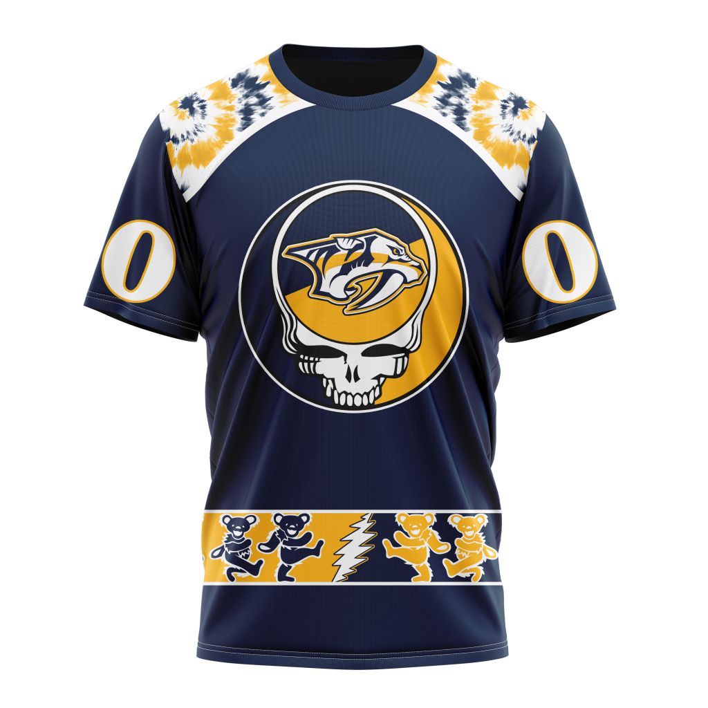 NHL Nashville Predators Special Grateful Dead  Custom Name And Number 3D T-shirt 
