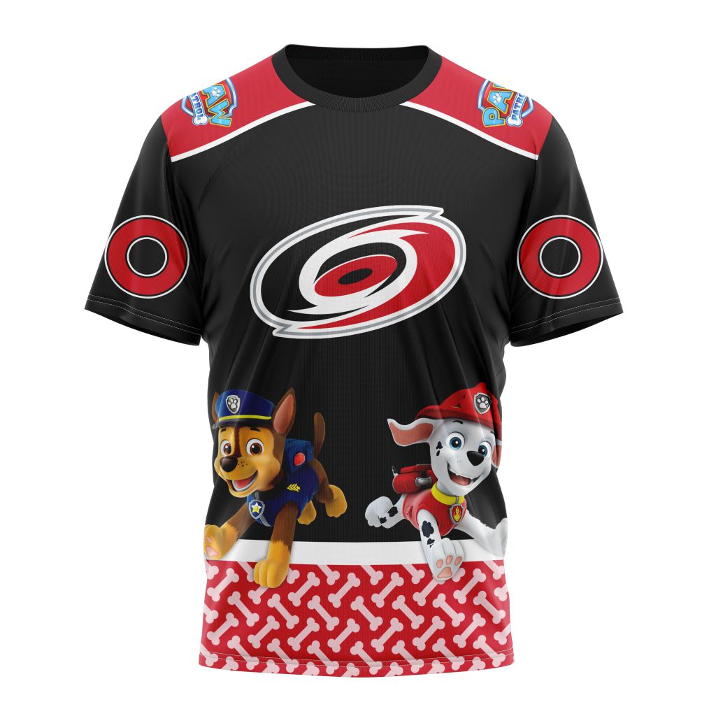 NHL Carolina Hurricanes Special Paw Patrol  Custom Name And Number 3D T-shirt 