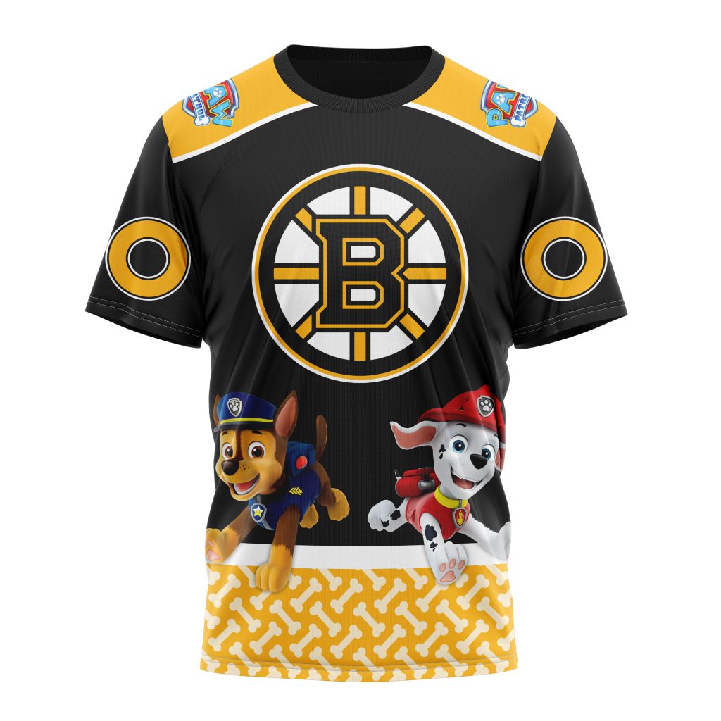NHL Boston Bruins Special Paw Patrol  Custom Name And Number 3D T-shirt 