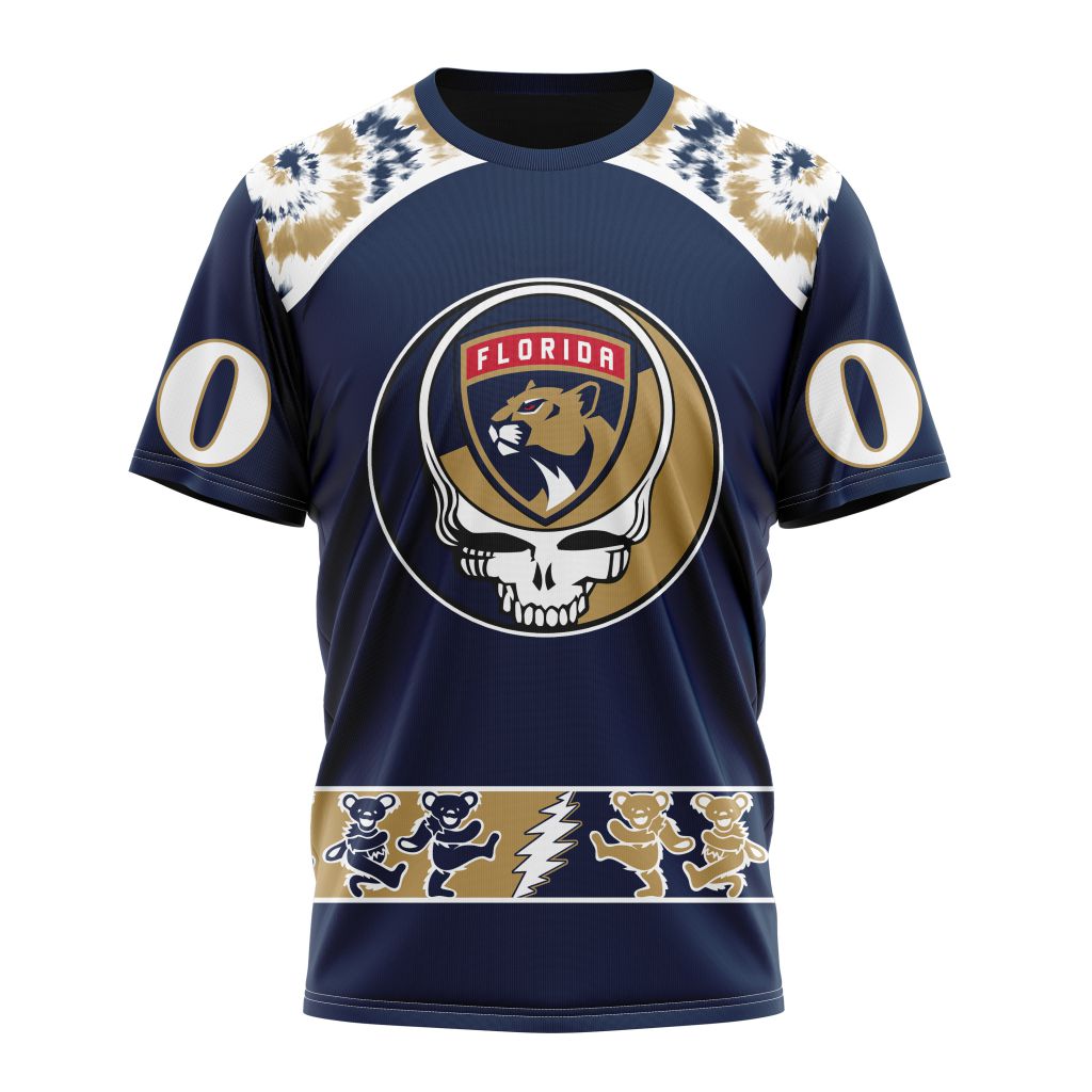 NHL Florida Panthers Special Grateful Dead  Custom Name And Number 3D T-shirt 