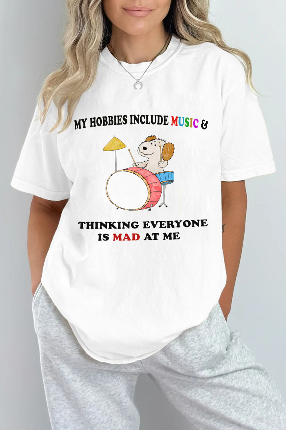 New My Hobbies Include Music Thinking Everyone Is Mad At Me Tee For Women