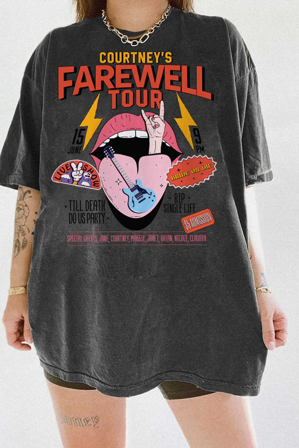 New Farewell Tour Bachelorette Rock Band Tee For Women