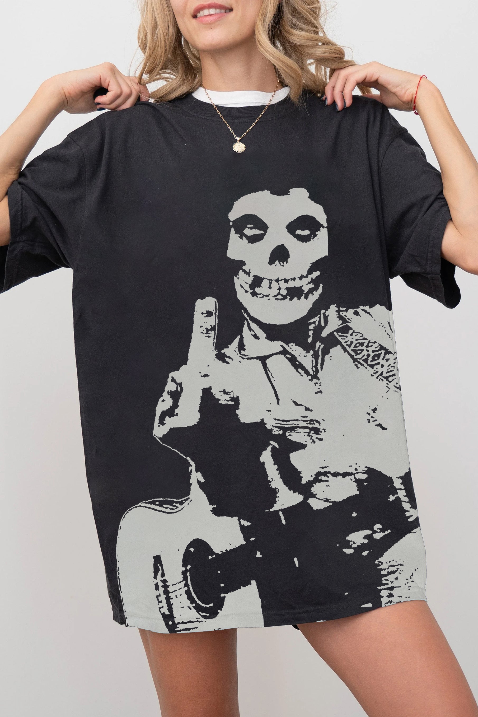 New Rock Music Skull TEE FOR WOMEN