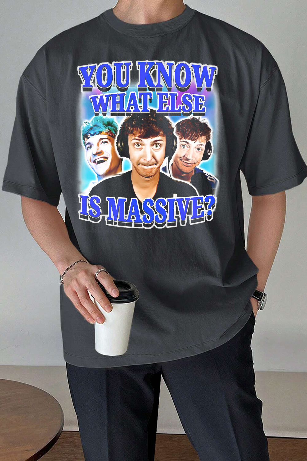 New You Know What Else Is Massive Ninja Low Taper Fade Meme Tee For Men