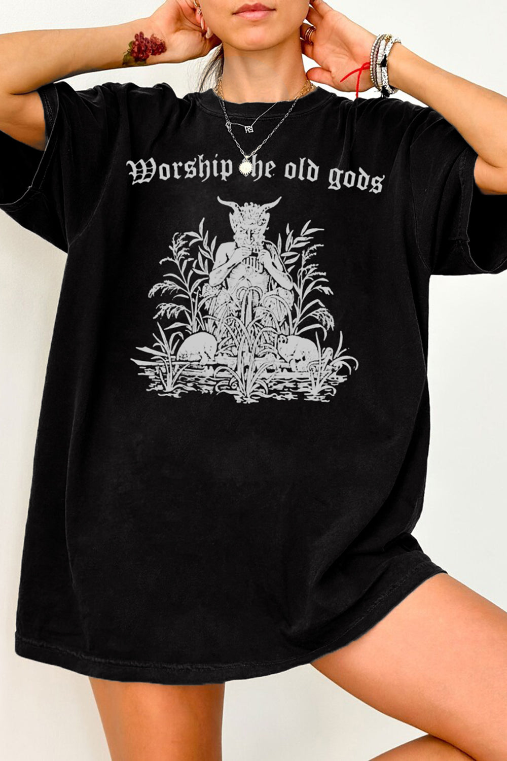 New Worship the Old Gods Satyr Tee For Women