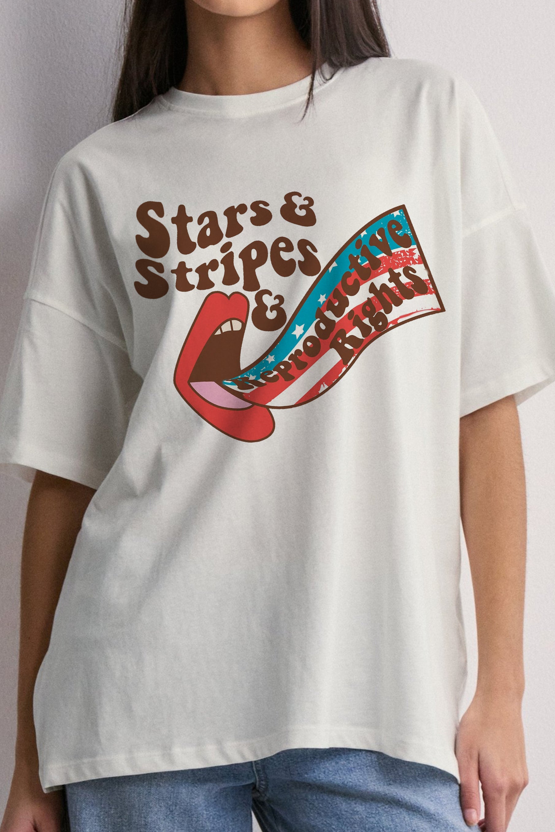 Womens Rights Stars and Stripes, Reproductive Rights Tee FOR WOMEN