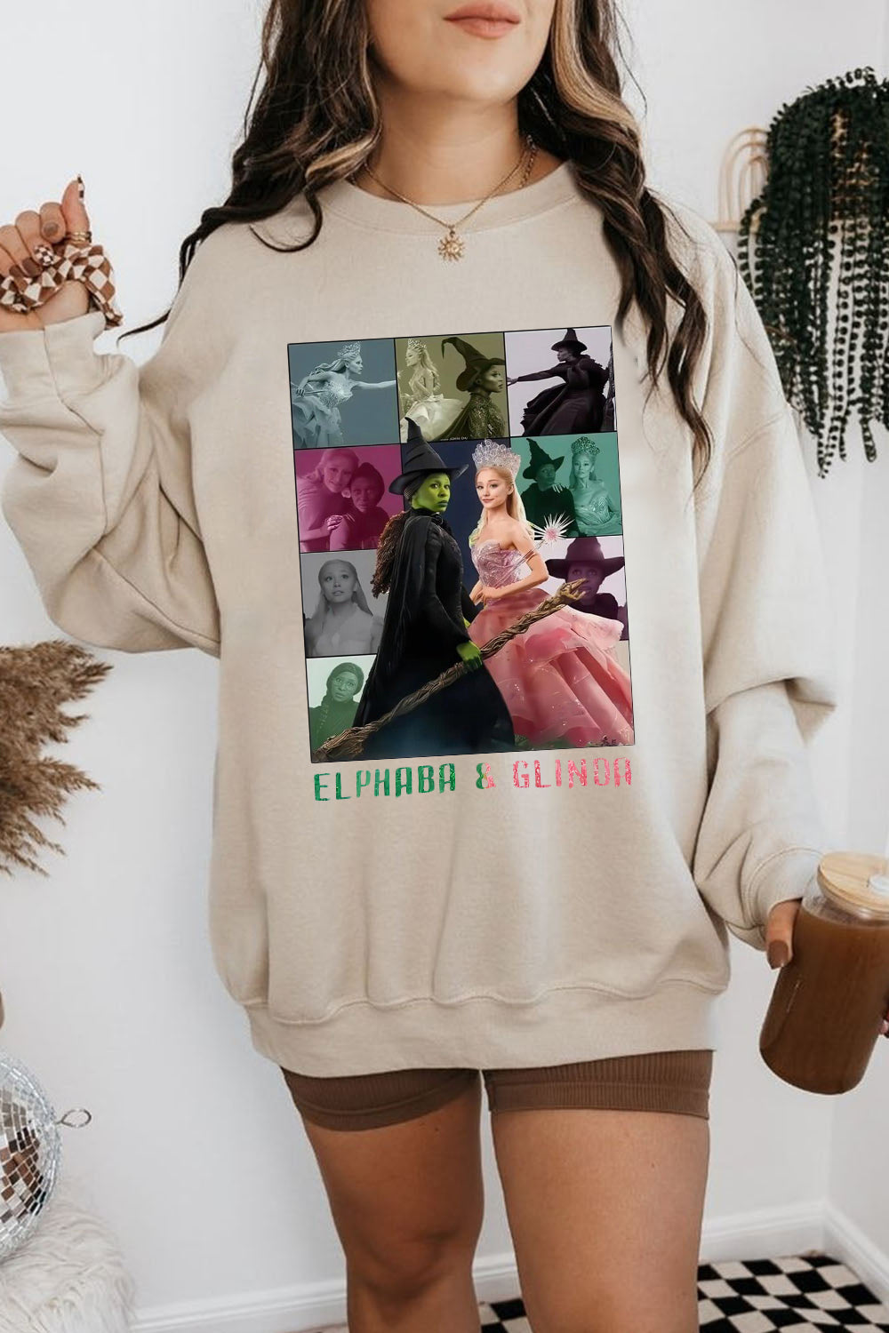 New Wicked Elphaba And Glinda The Eras Tour Fleece Sweatshirt For Women