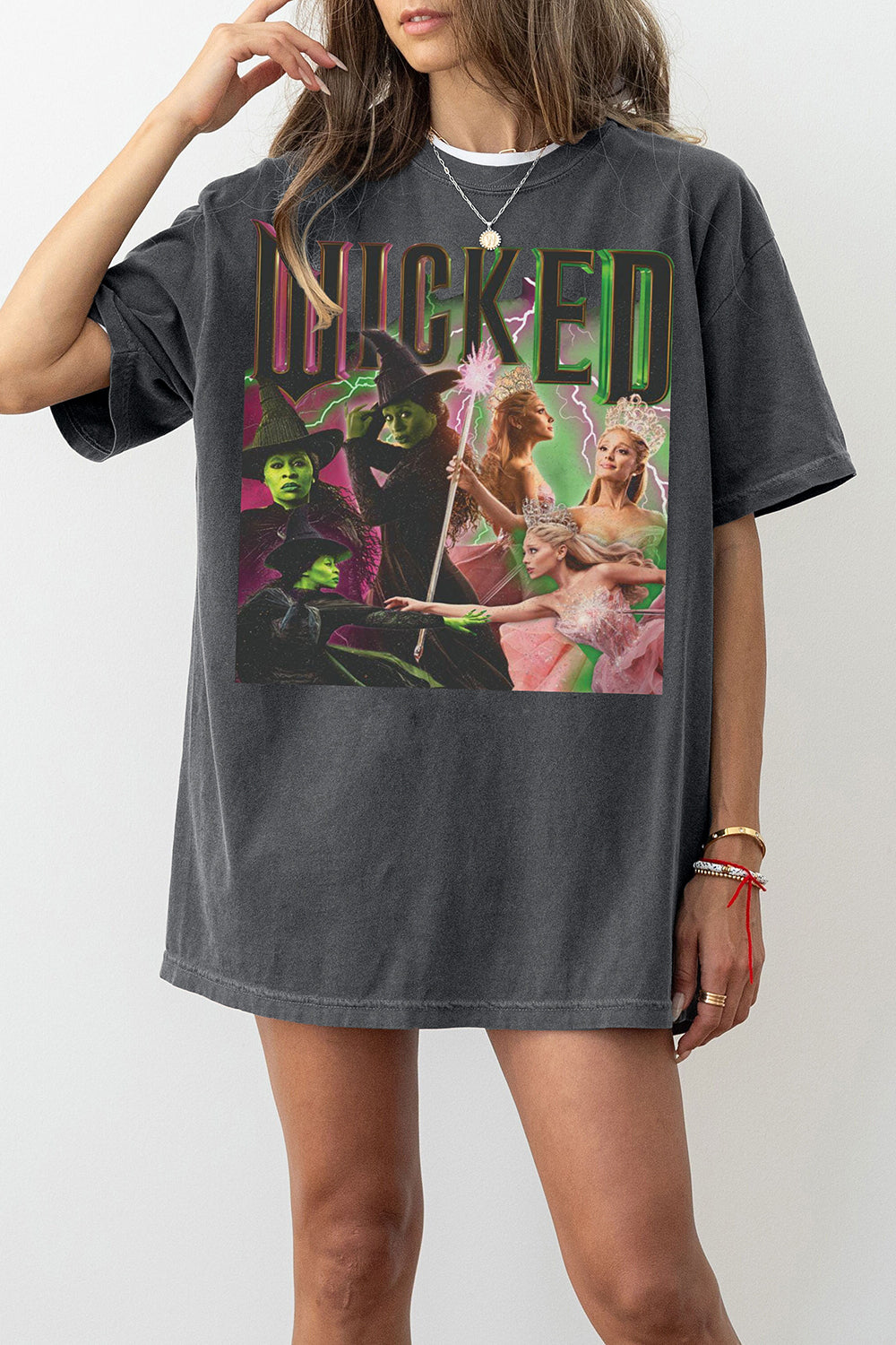 New Wicked Movie Merch Elphaba & Glinda Graphic Tee For Women