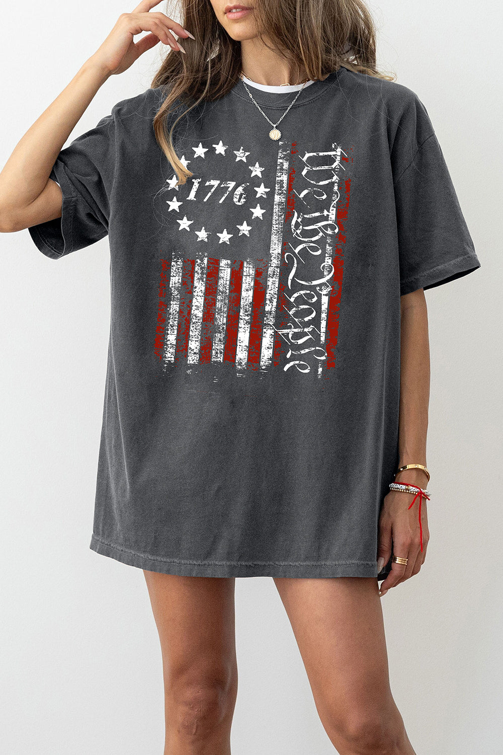 New We The People USA Flag 1776 Tee For Women