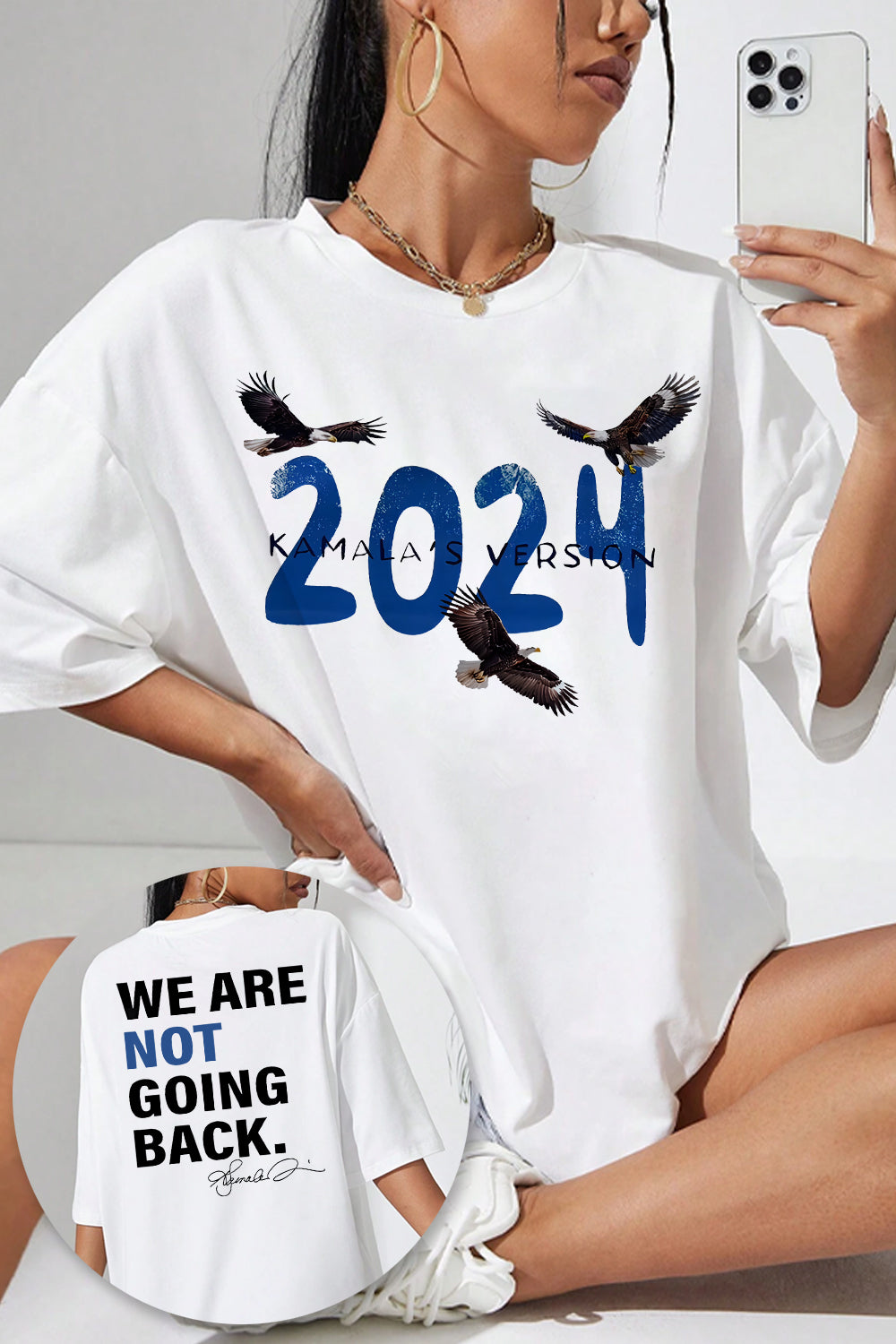 New We Are Not Going Back USA Eagle Tee For Women
