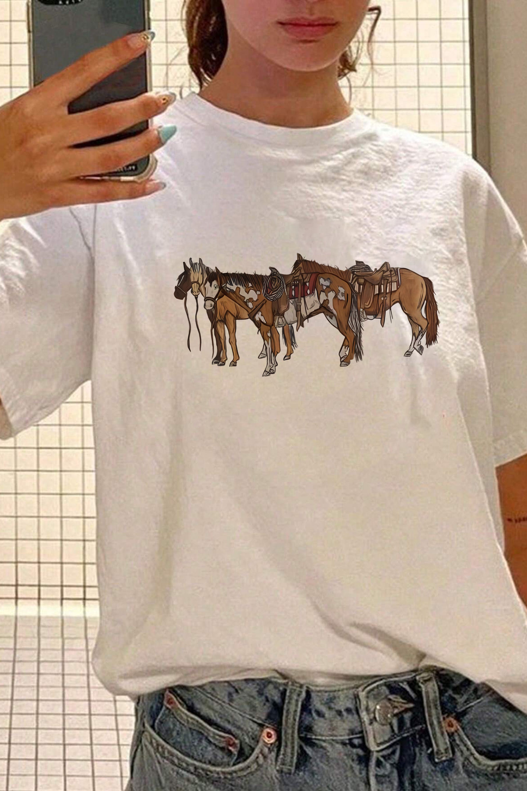 Western Horse Girl Tee For Women