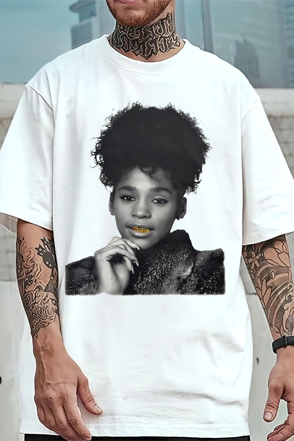 Whitney Houston Tribute Legend Graphic Tee For Men