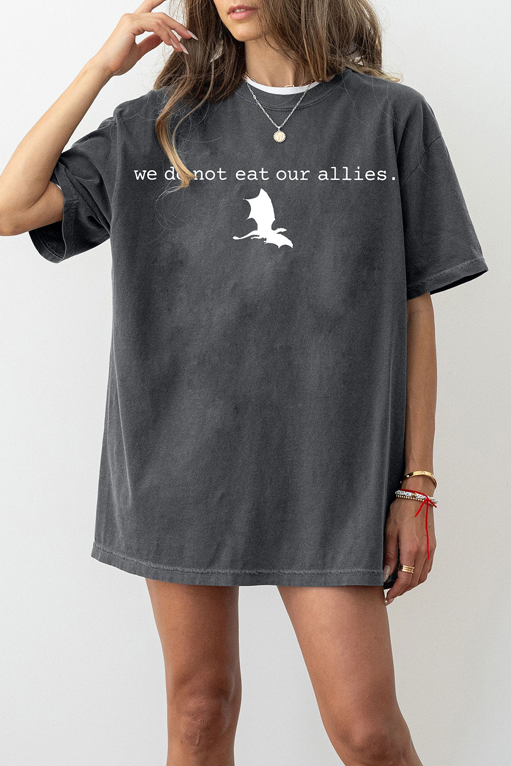 New We Do Not Eat Our Allies Fourth Wing Dragon Basgiath War College Tee For Women