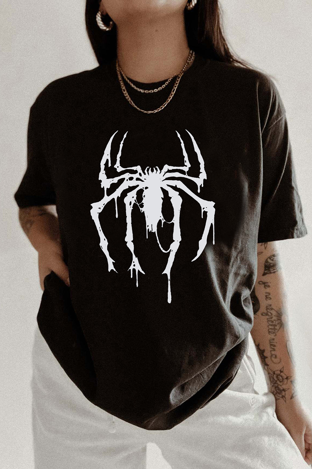 Vintage Spider 90s Graphic Tee For Women