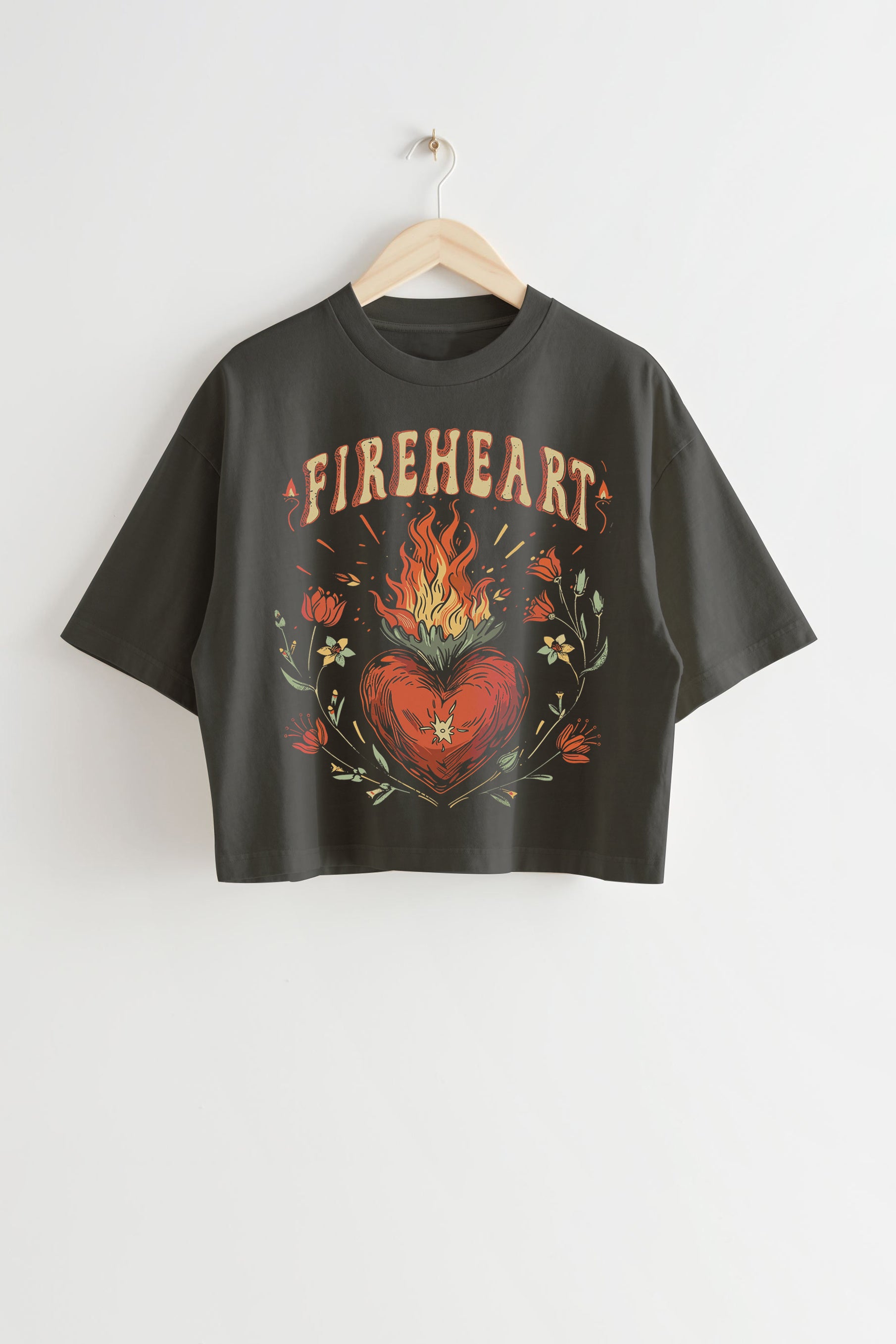 New Vintage Fire-heart Tee For Women