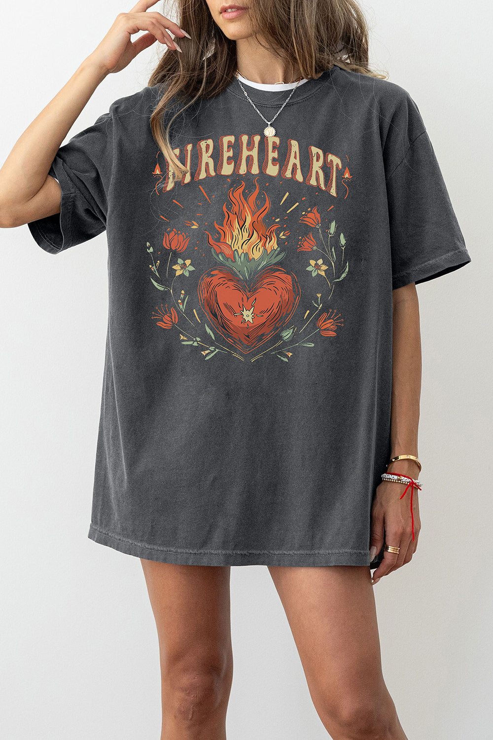 New Vintage Fire-heart To Whatever End Tee For Women