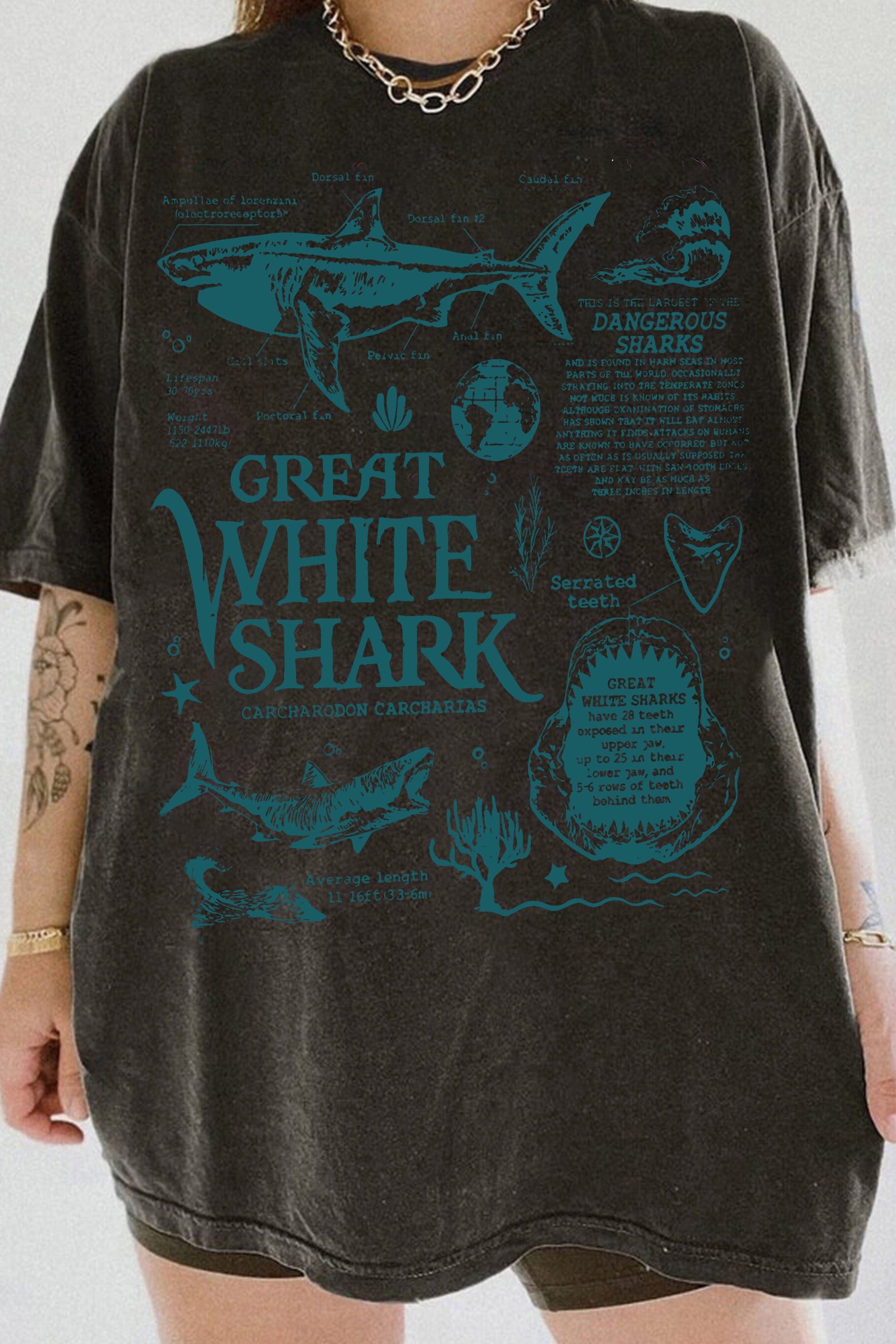 Vintage Great White Shark Tee For Women