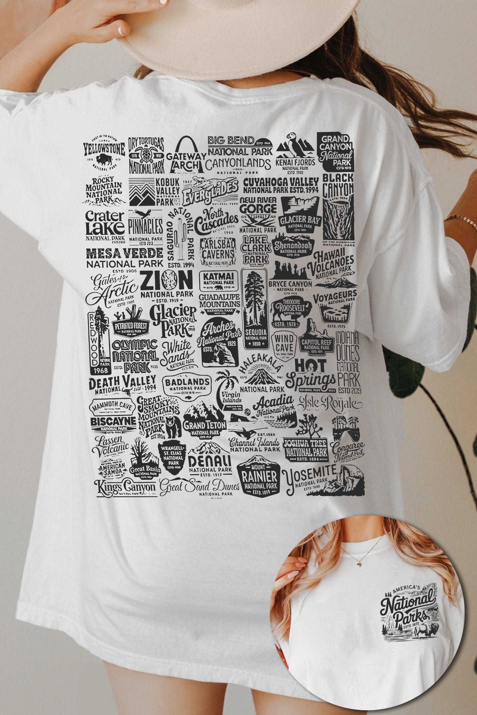New Vintage National Park Tee For Women