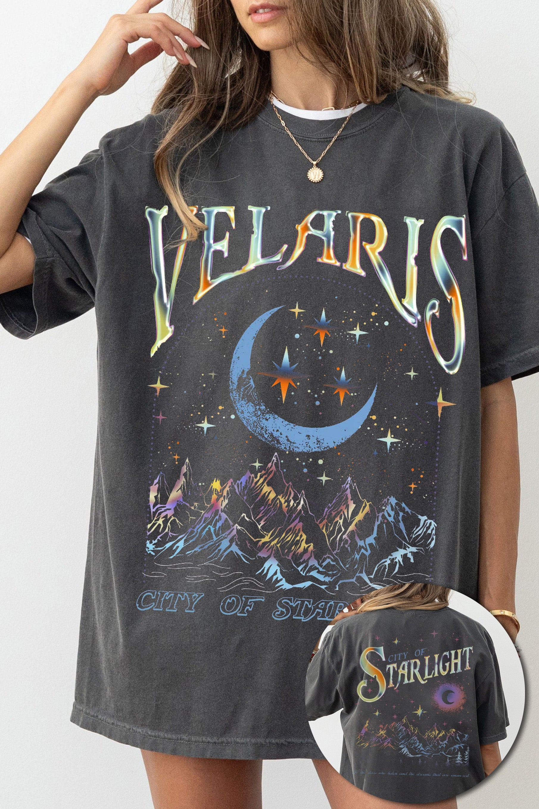 New Velaris City Of Starlight ACOTAR Two-Sided Tee For Women